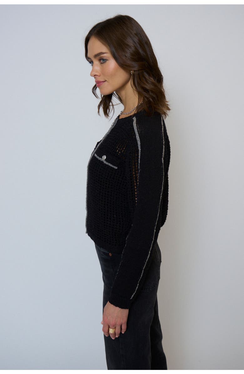 Central Park West Carla Mesh Stitch Cardigan, Alternate, color,