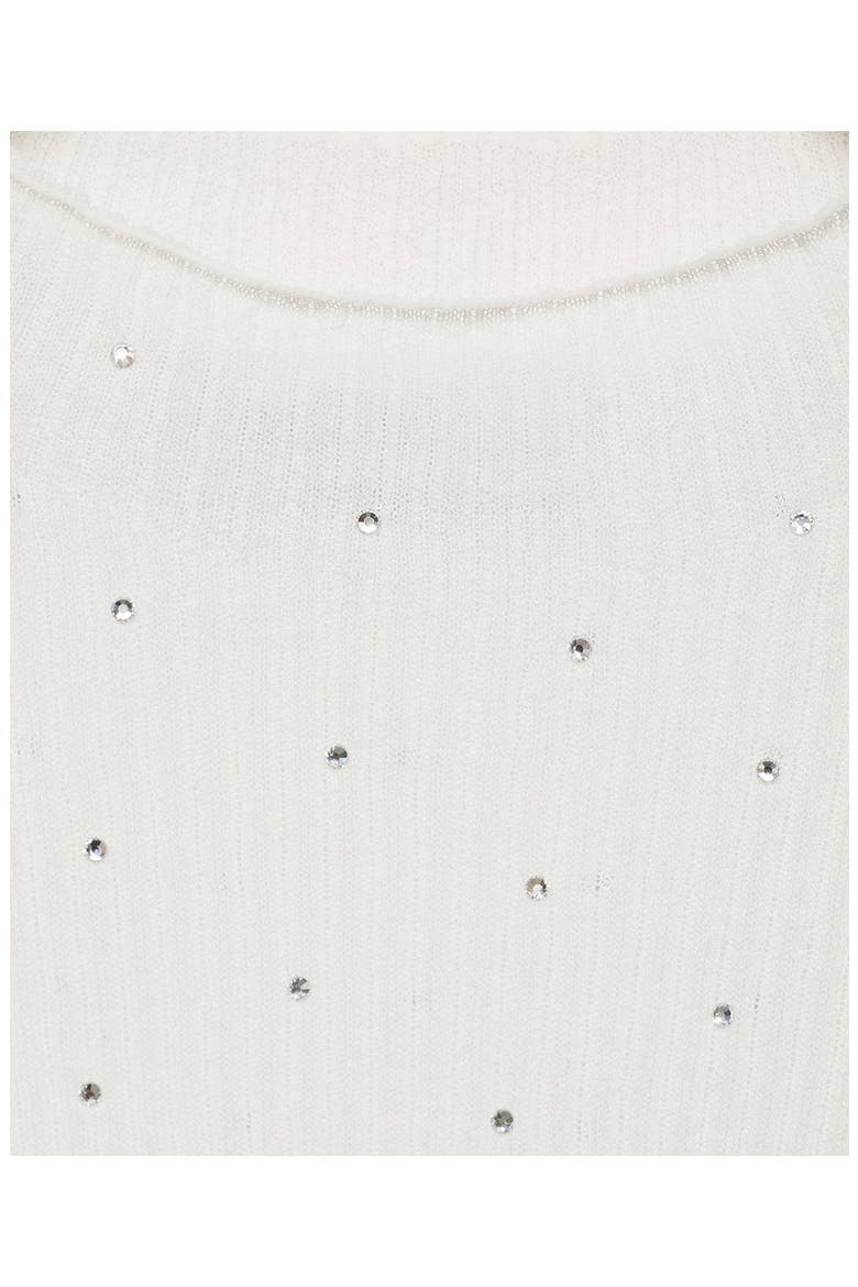 Rhinestone Detail Rib Sweater, Alternate, color, ECRU
