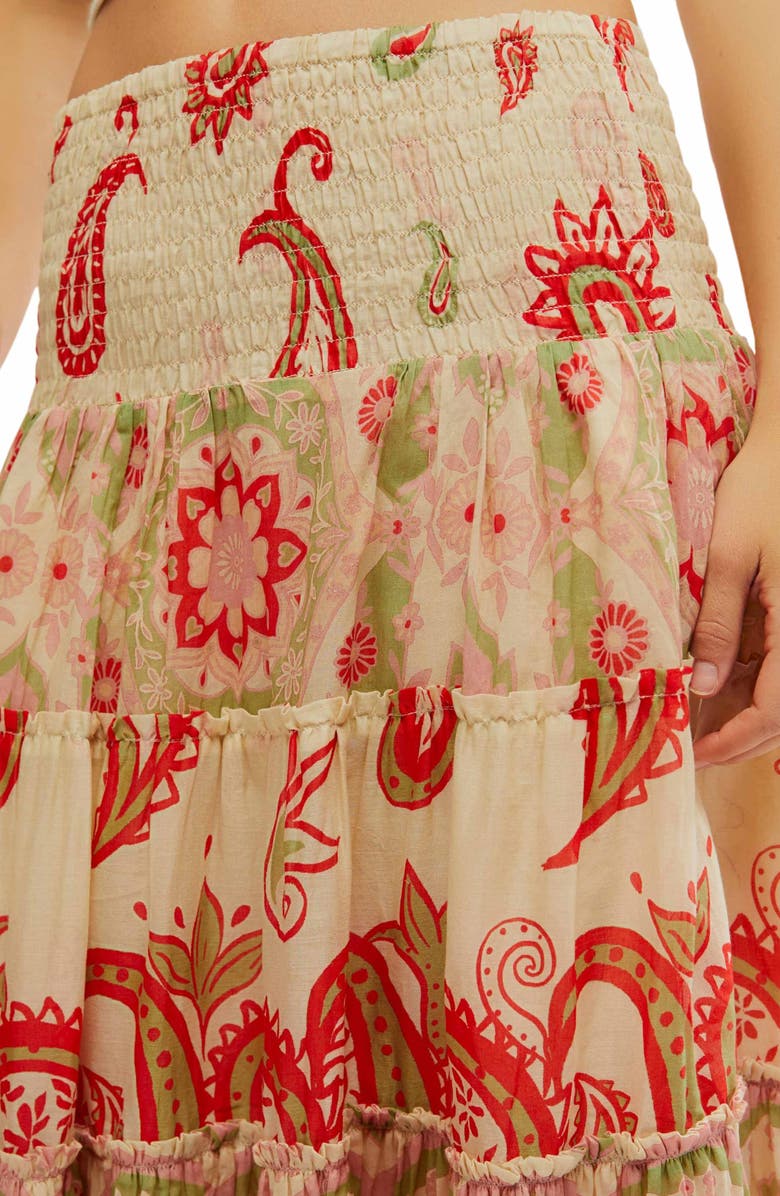 Free People Super Thrills Print Tiered Maxi Skirt, Alternate, color,