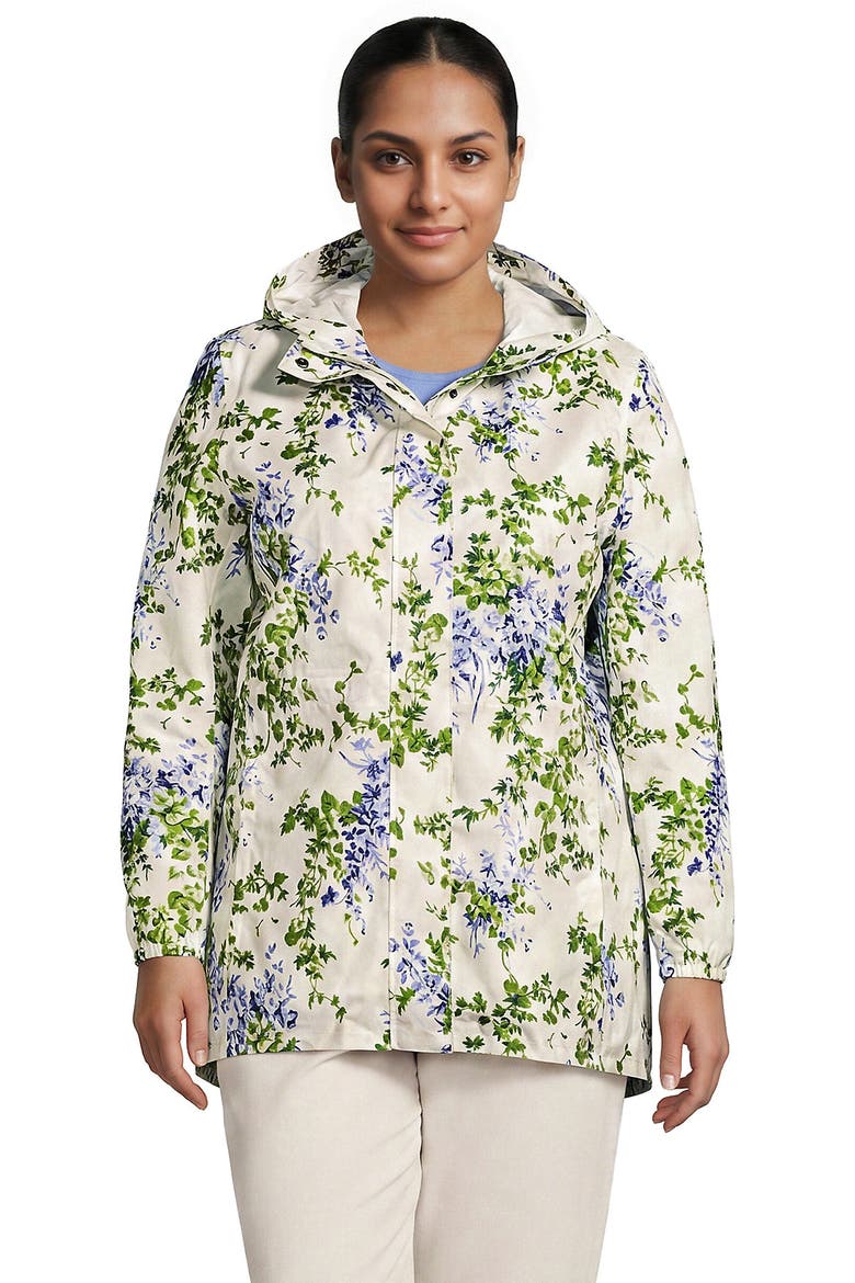 Squall Packable Waterproof Raincoat, Main, color, Clear Blue Blooms