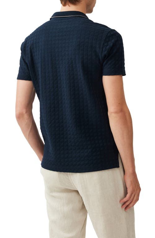 Rodd & Gunn Glen Albyn Textured Polo Shirt In Eclipse
