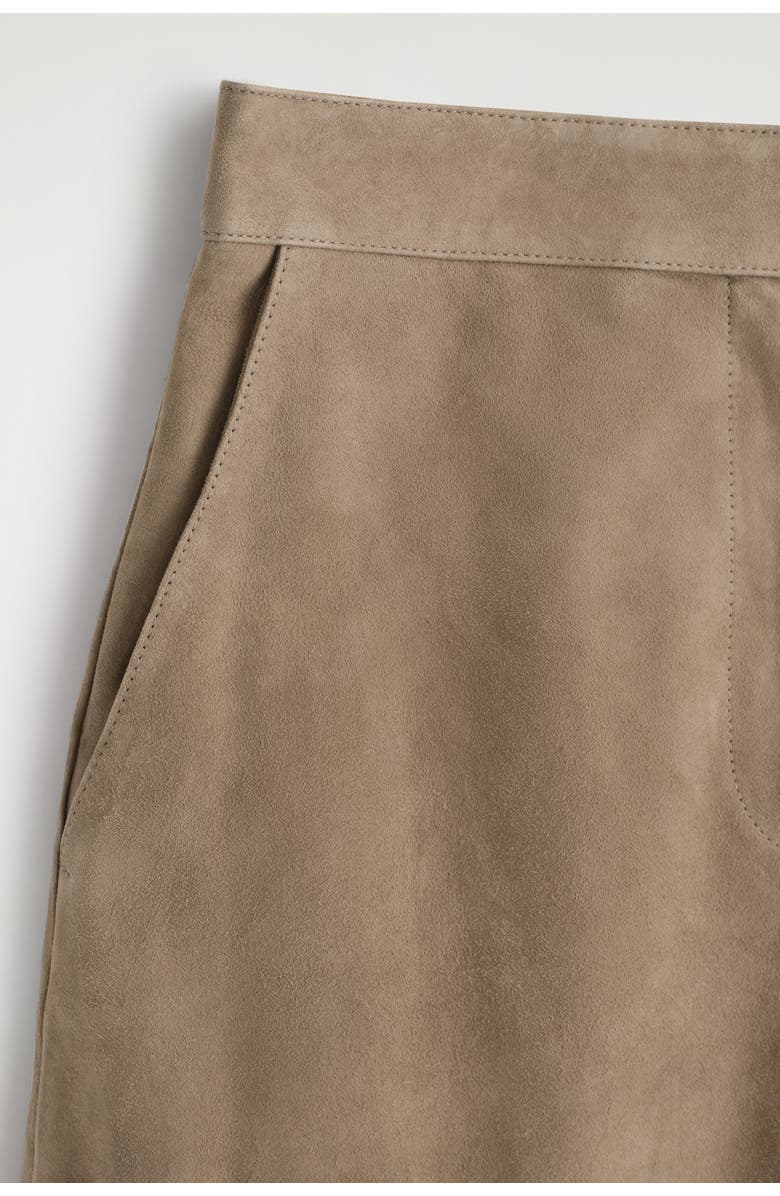 COS Suede Straight-leg Trousers, Alternate, color, Beige