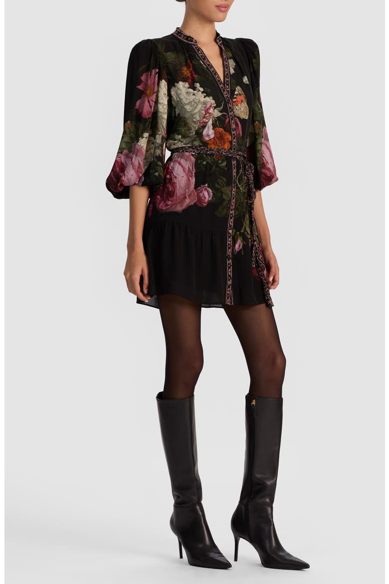 Antonette Floral Print Minidress, Alternate, color, BE STILL