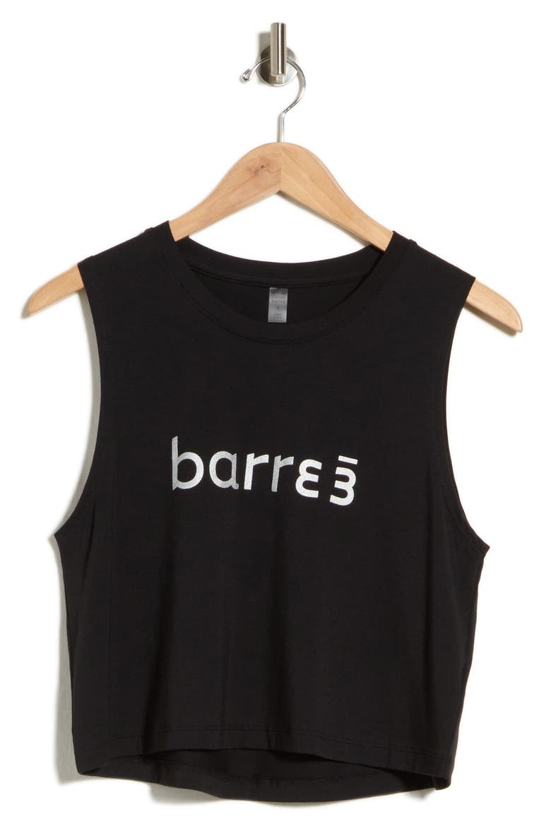 Don't Distress Balance Crop Tank Top, Main, color, BLACK