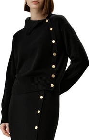 Lilysilk Cashmere Sweater With Row of Side Buttons