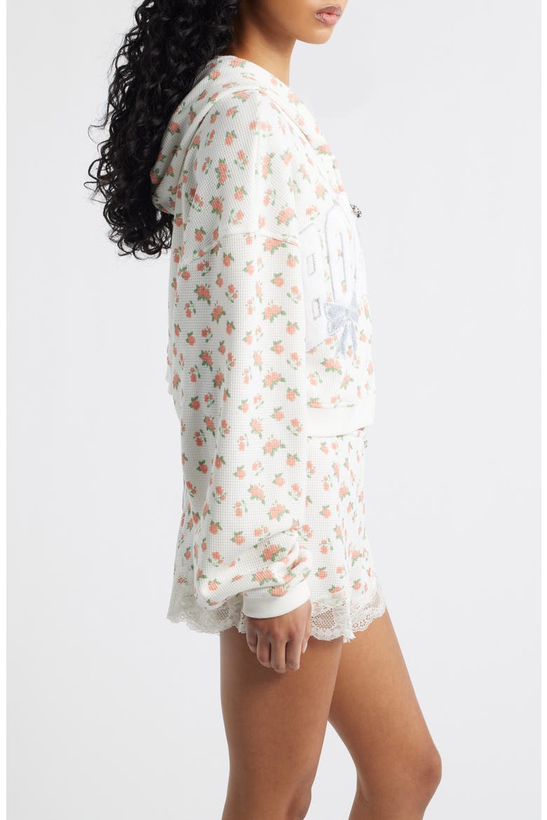 Alex Sunshine & Bows Crop Zop Hoodie, Alternate, color, FLOWER PRINT