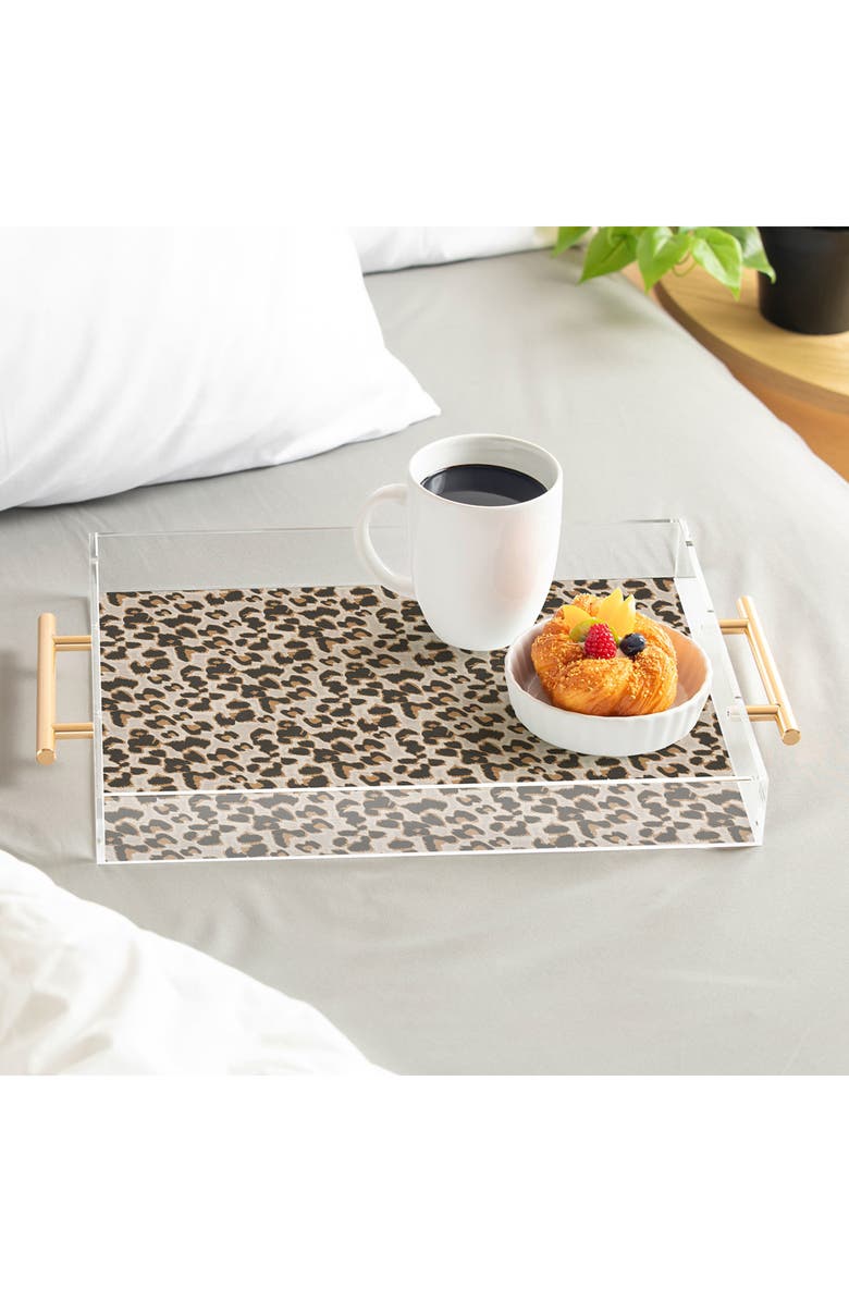Deny Designs Leopard Print Acrylic Tray, Alternate, color, Beige