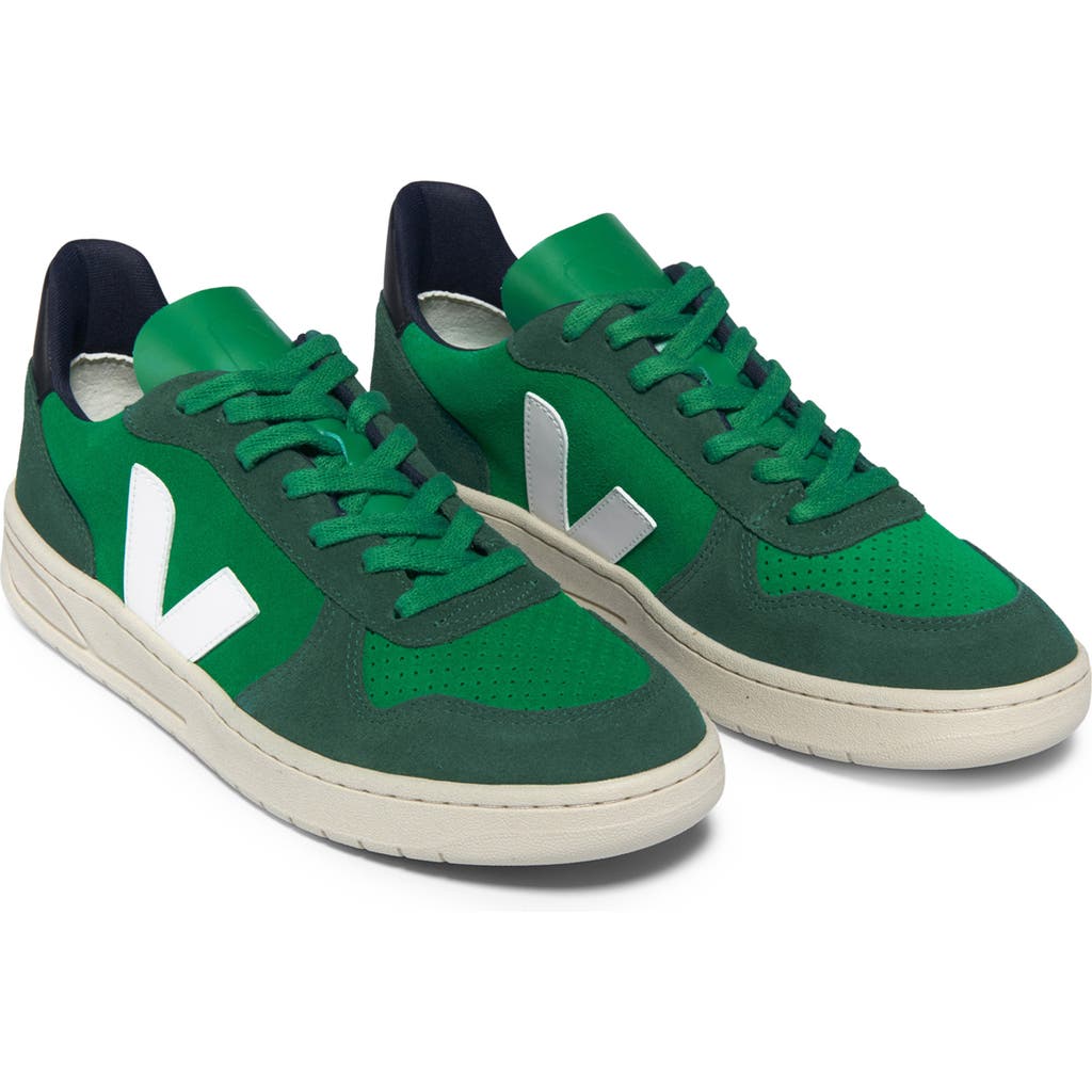 Veja V-10 Sneaker In Emeraude Pierre Black