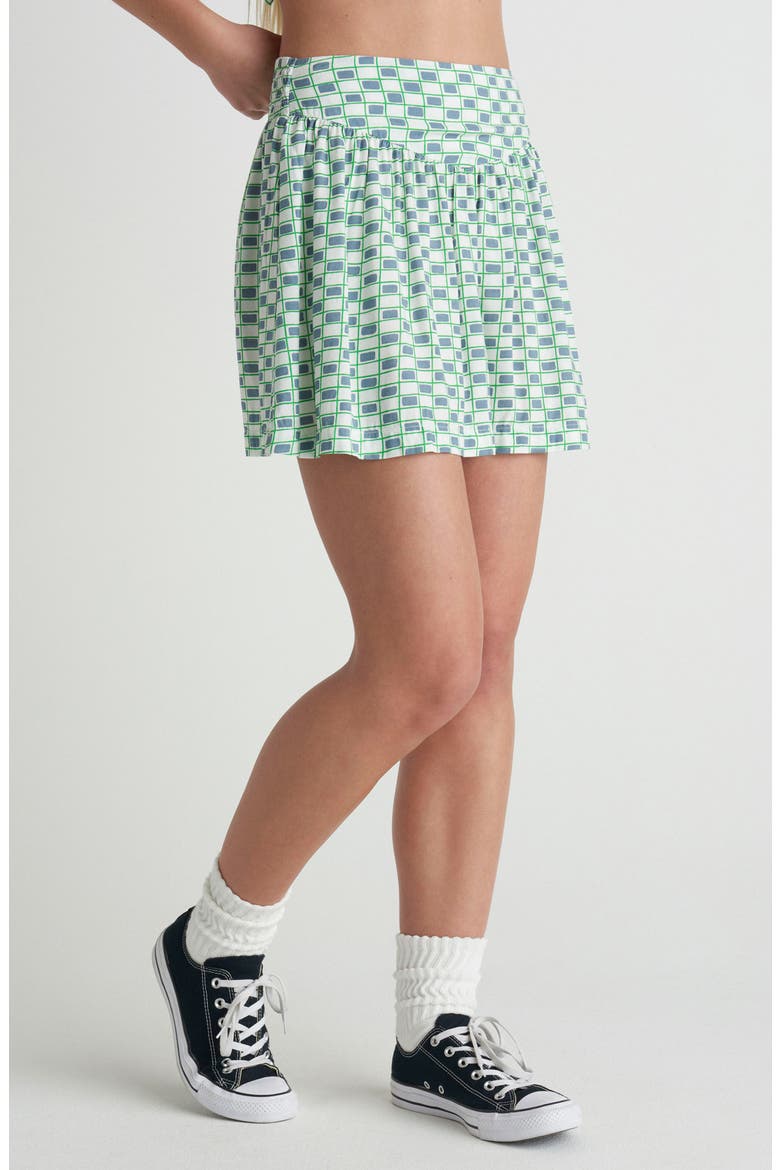 Venice Check Print Miniskirt, Alternate, color, WINDWARD BLUE