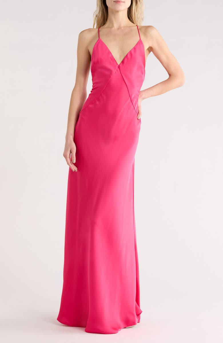 Ramy Brook Caspe Maxi Gown, Main, color, Hot Pink