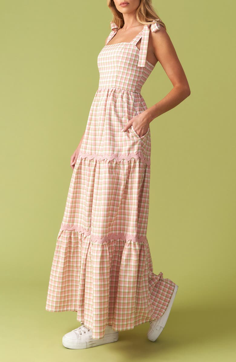 Gingham Tiered Midi Dress