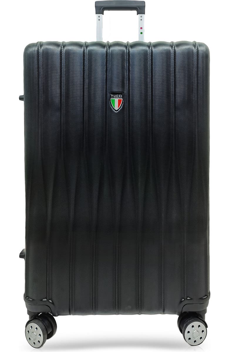 TUCCI Baratro Hardshell 3-Piece Spinner Luggage Set, Main, color, Black