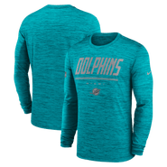 Nike Men's Nike Aqua Miami Dolphins Sideline Offensive Transition Velocity Dri-FIT Long Sleeve T-Shirt