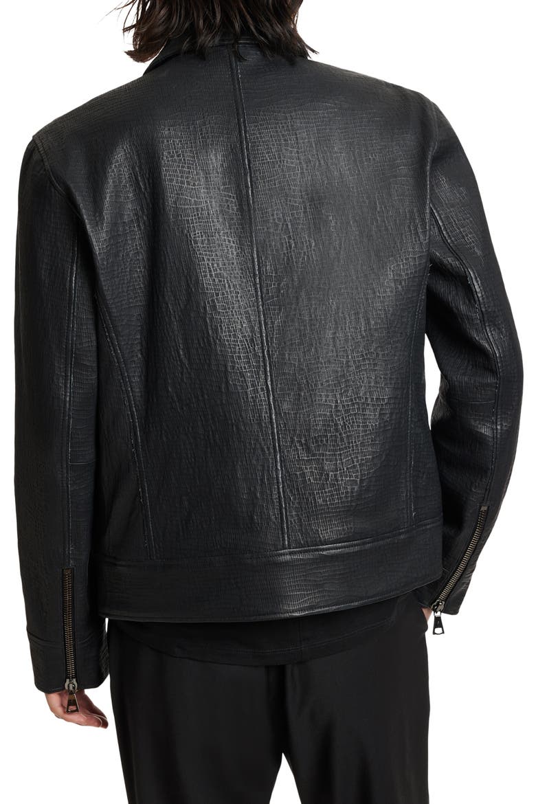 Tilden Embossed Leather Jacket, Alternate, color, STEEL GREY