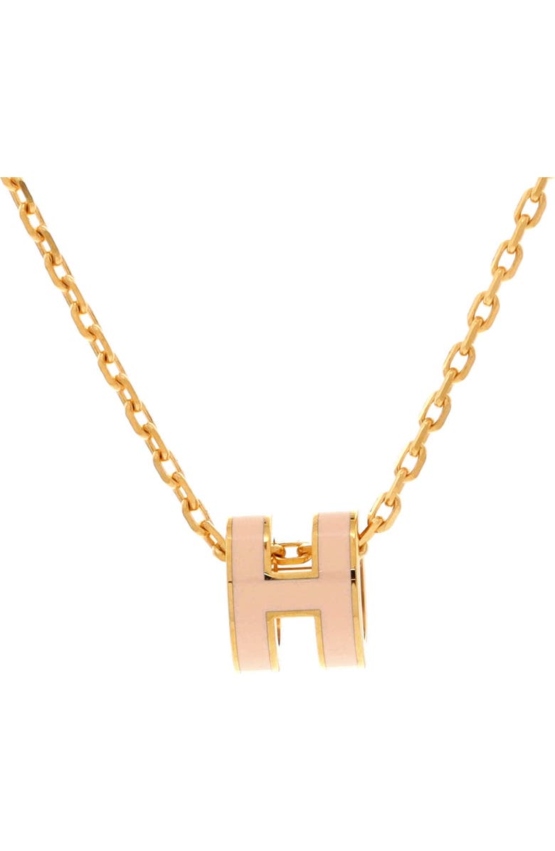 Pre-Owned Hermes Pop H Pendant Chain Necklace Metal and Enamel Mini, Main, color, Pink