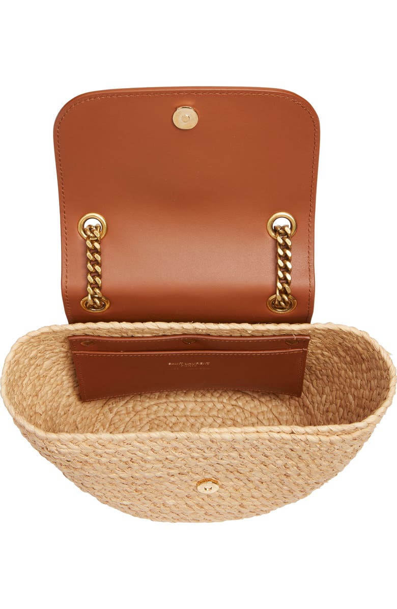 Saint Laurent Mini Panier Corssbody Bag, Alternate, color, Naturel/ Brick
