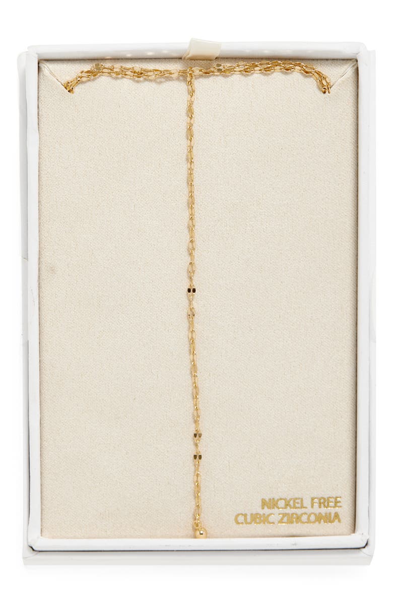 NORDSTROM RACK Shimmer Chain Y-Necklace, Main, color, Gold