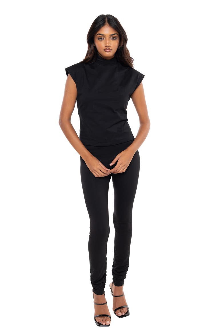 Legwarmer Stretch Cotton Leggings, Alternate, color, BLACK