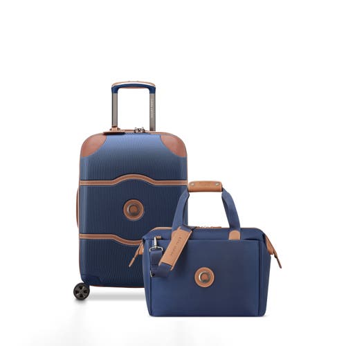 Delsey Paris Chatelet Air 2.0 2 Piece Set 21" Carryon Spinner & Weekender Luggage Set In Blue