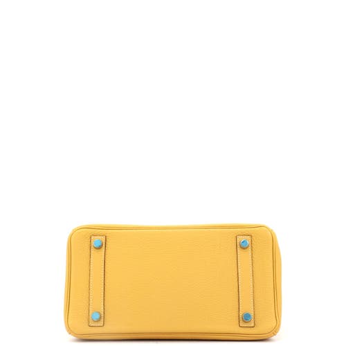 Pre-owned Hermes  Hermes Birkin Handbag Yellow Togo With Palladium Hardware 25 In Yellow