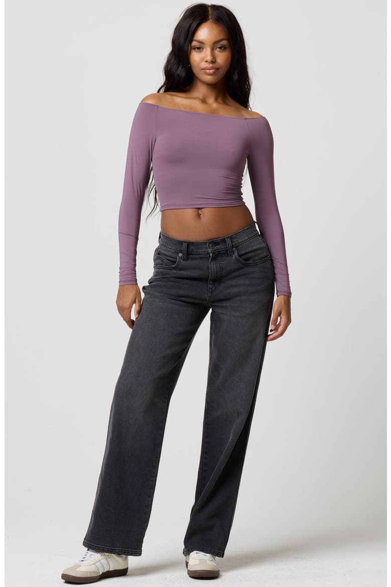 Softie Flex Long Sleeve Top, Alternate, color, BLACK PLUM
