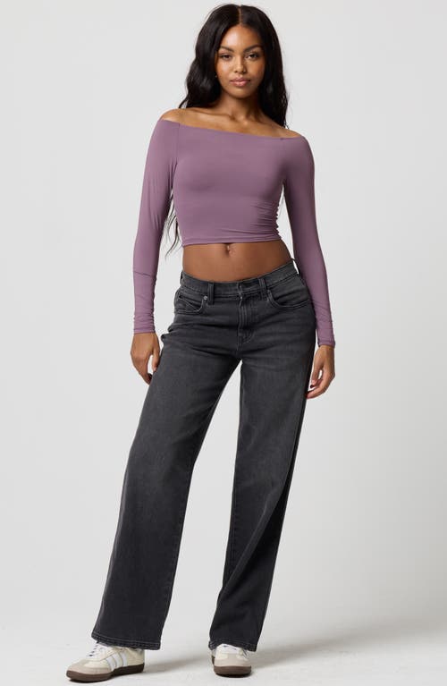 Florence By Mills Off The Shoulder Crop Top In Purple