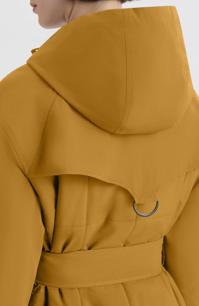 Hunter Violet Hooded Long Trench Coat, Alternate, color, Gold Sand