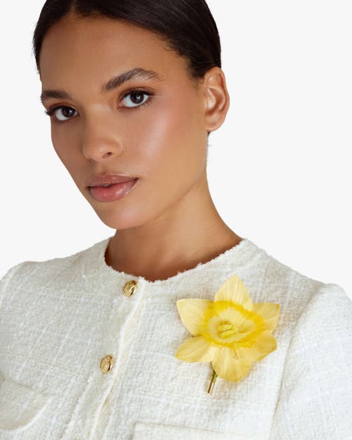 Helena Simon The Daffodil Floral Brooch In Yellow