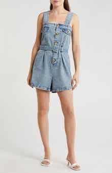 Vigoss Belted Denim Romper