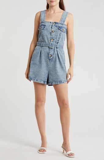 Vigoss Belted Denim Romper