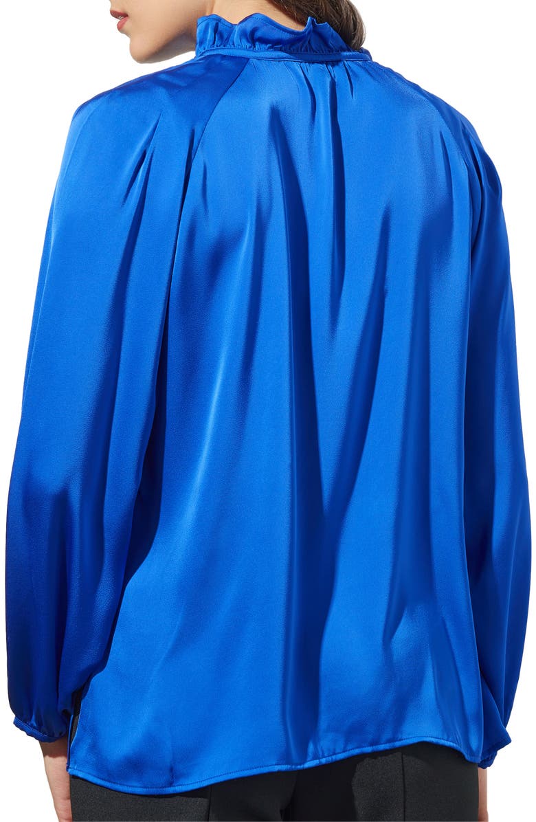 Ming Wang Ruffle Trim Crepe Blouse, Alternate, color,