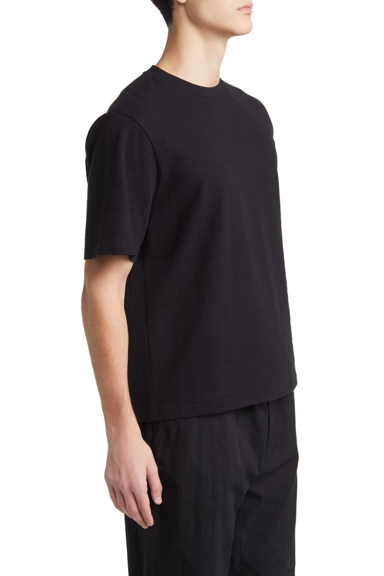 Dean Boxy Textured Organic Cotton T-Shirt, Alternate, color, BLACK