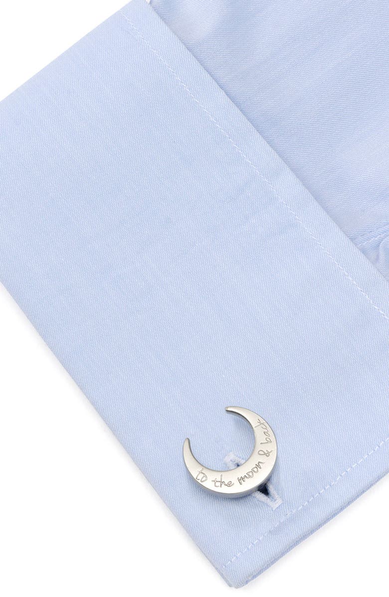 Cufflinks, Inc. Love You to the Moon & Back Cuff Links, Alternate, color, Silver