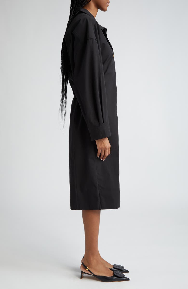 Jacquemus La Robe Chemise Long Sleeve Asymmetric Cotton Poplin Shirtdress, Alternate, color, 
