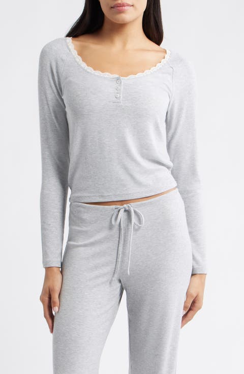 Daydream Lace Trim Rib Crop Top