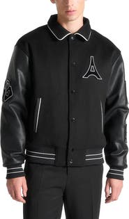 Manière De Voir Oscar Mona Lisa Wool Blend Varsity Jacket
