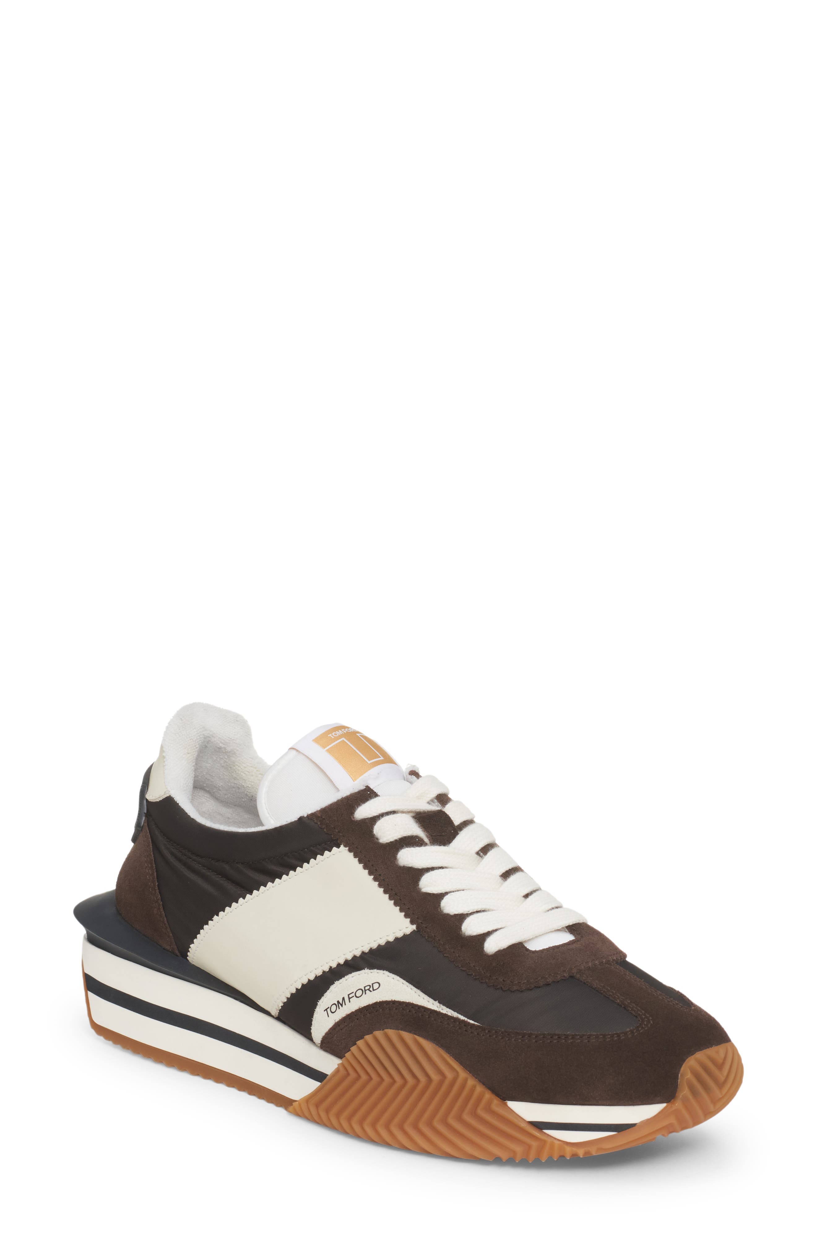 TOM FORD James Mixed Media Low Top Sneaker, Main, color, 