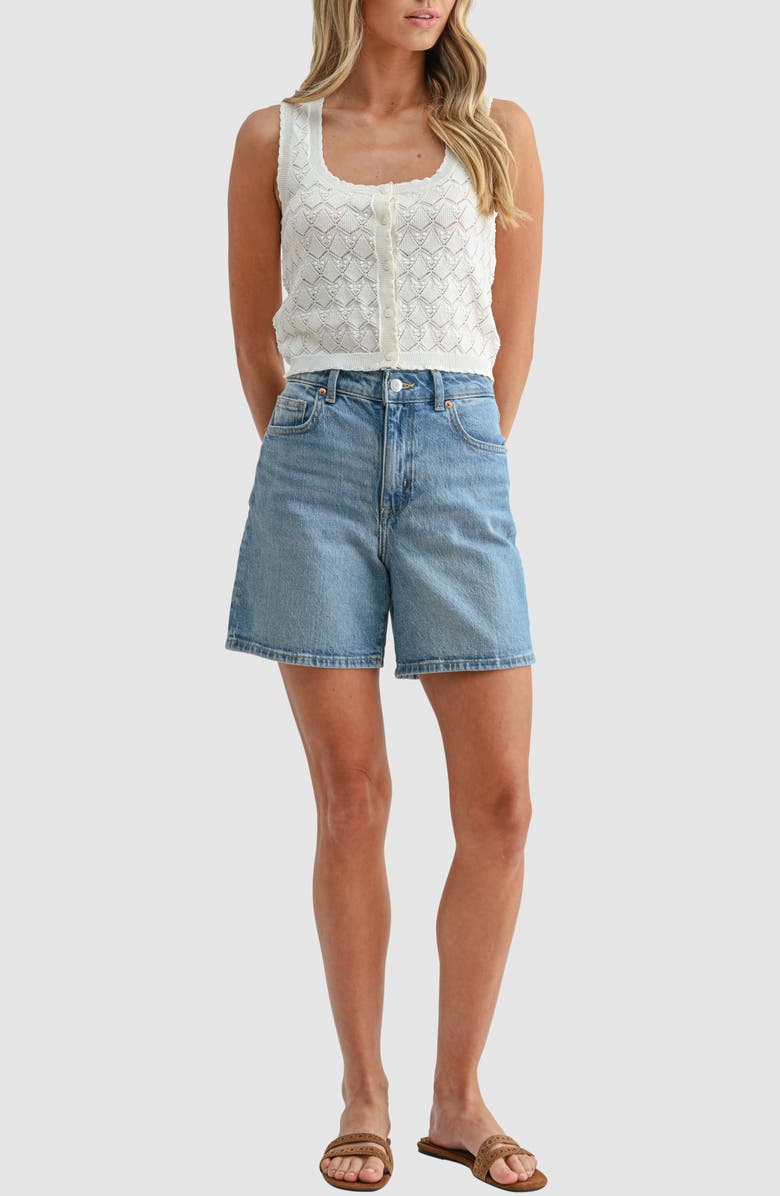 Lush <p>Pointelle Button Front Sweater Tank</p>, Alternate, color, Cream