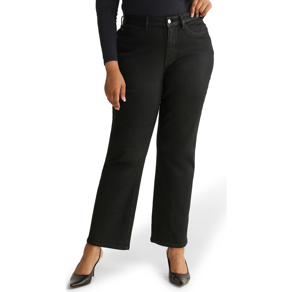 Warp & Weft Warp+weft Ase High Waist Straight Leg Jeans In Black