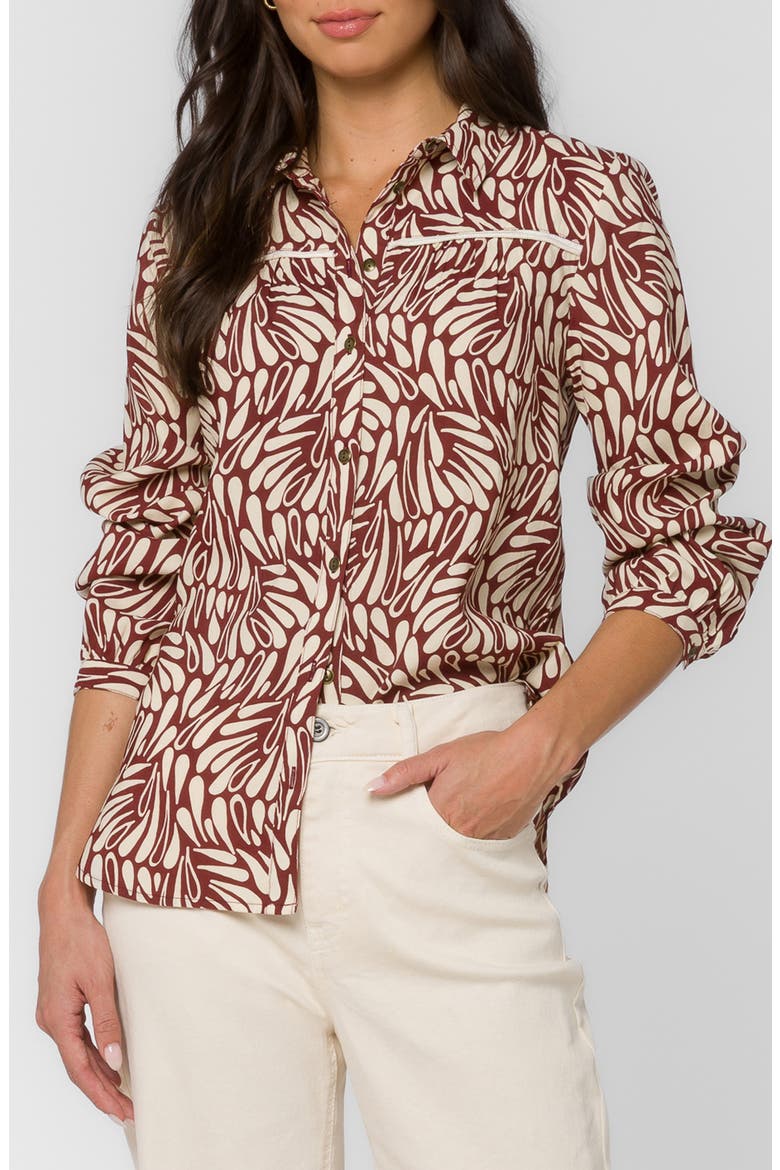 Aven Long Sleeve Button-Up Shirt, Alternate, color, BORDEAUX