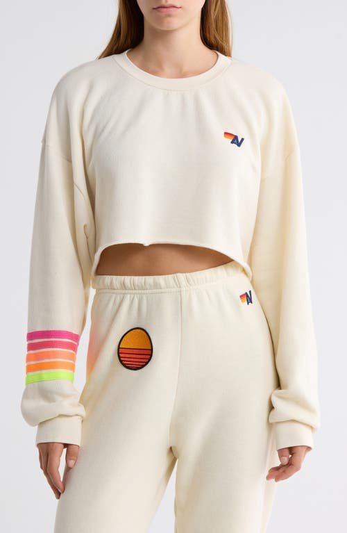 Aviator Nation Rugby Stitch Crop Sweatshirt