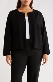 Eileen Fisher Button Front Organic Cotton Jacket