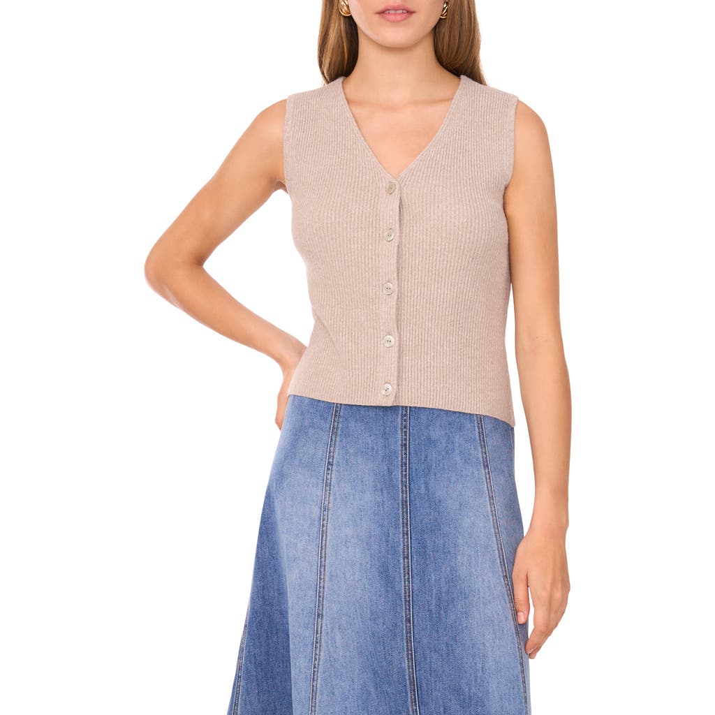 1.state V-neck Sweater Vest In Neutral