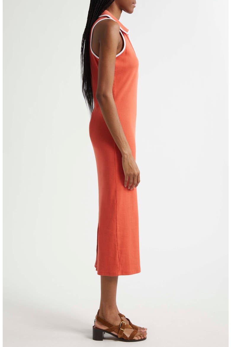 Darien Stretch Cotton Polo Dress, Alternate, color, PERSIMMON