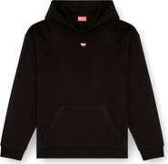 DIESEL® Logo Patch Relaxed Fit Organic Cotton Hoodie
