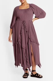 City Chic Zayne Handkerchief Hem Dress