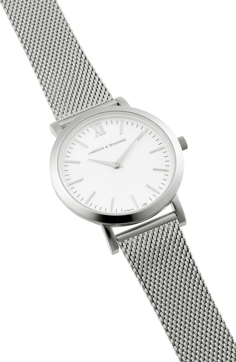 LARSSON & JENNINGS 'Lugano' Mesh Strap Watch, 33mm, Alternate, color,