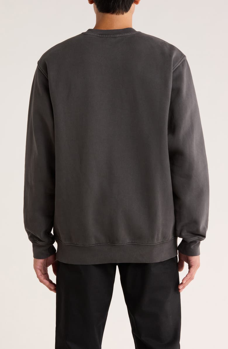 Vans Star Checker Fleece Crewneck Sweatshirt, Alternate, color, Black