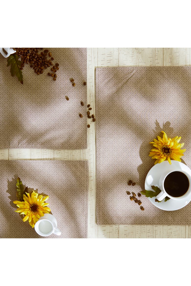 Outdoor Tonal Lattice Printed Placemat Set/6, Alternate, color, Stone