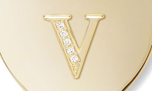 Melinda Maria Love Letters Initial Heart Medallion Necklace In Gold V